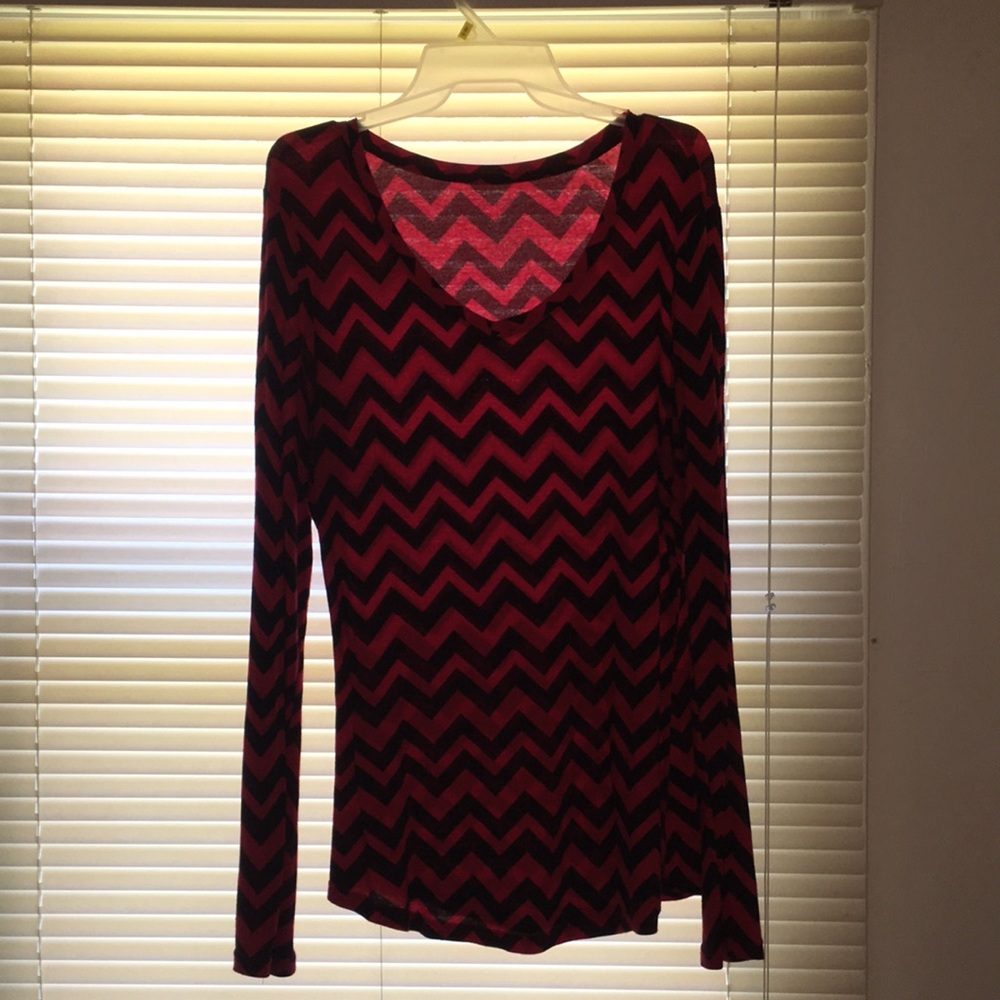 Red and black zigzag sweater